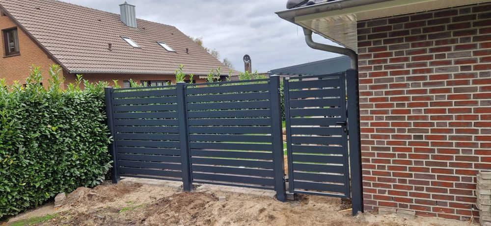 Maßgefertigter Design- und Frontzaun Modell Malachit in Friesoythe &ndash; Zaunonkel GmbH