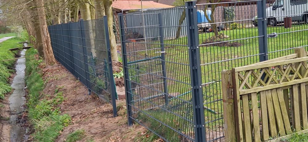 Doppelstabmattenzaun 8/6/8 in Westoverledingen &ndash; Zaunonkel GmbH